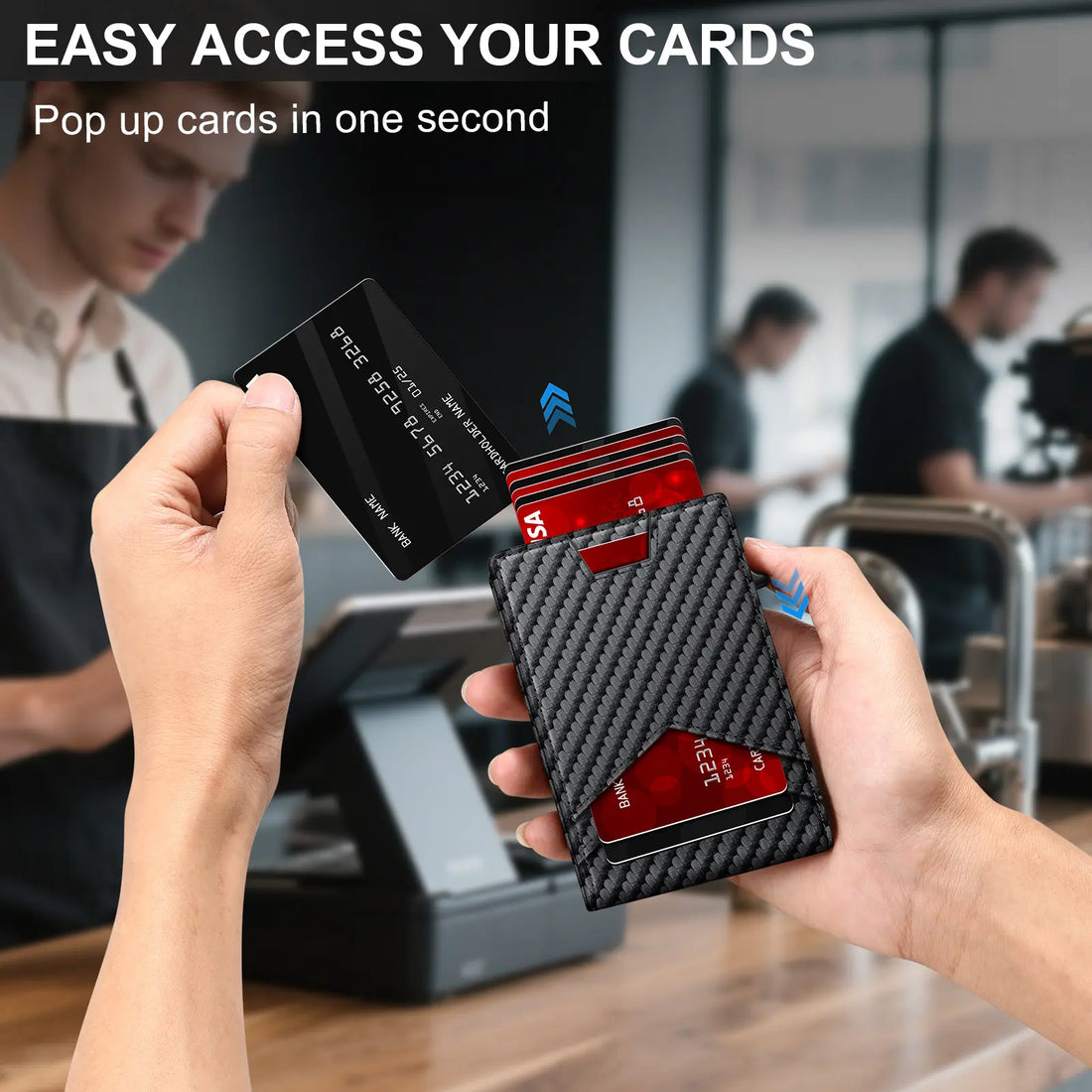 Minimalist RFID bifold pop-up wallet