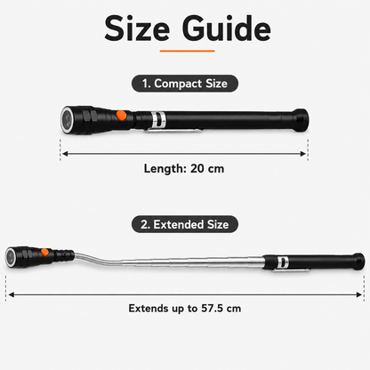 3-in-1 Telescopic Magnetic Pickup Tool with LED Light