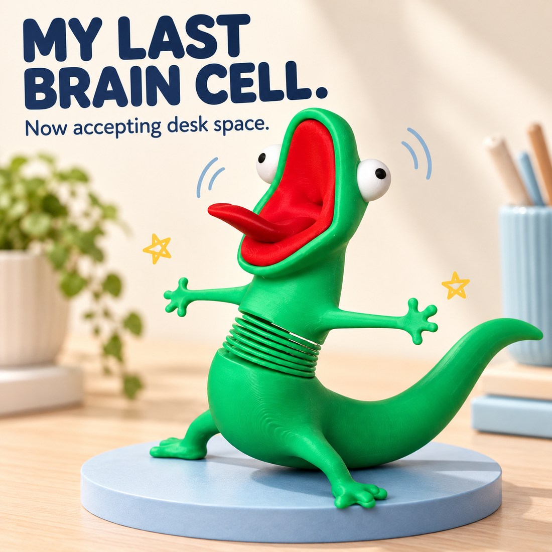 Green bobble spring lizard ornament