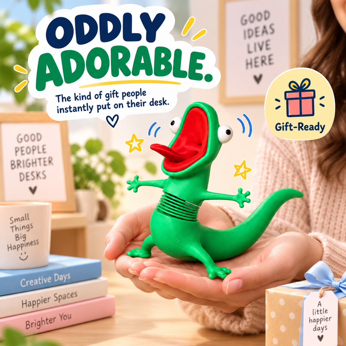 🦎Playful Bobble-Spring Lizard Ornament