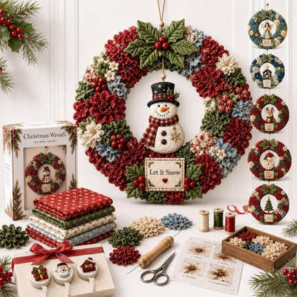 🔥Christmas Sale 49%🎄3D Fabric Poke Wreath DIY Kit