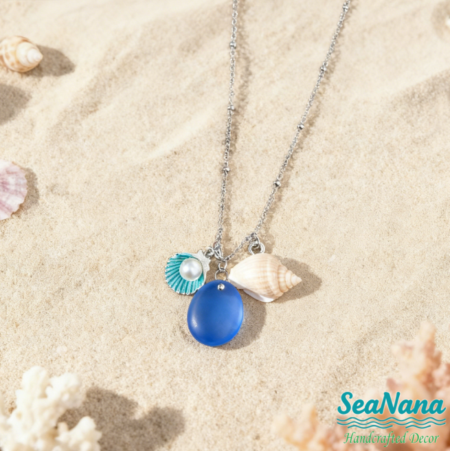 💯The most popular marine gift💝Coastal Reflections🎉——Healing Series of Sea Glass Pendant Necklaces💫