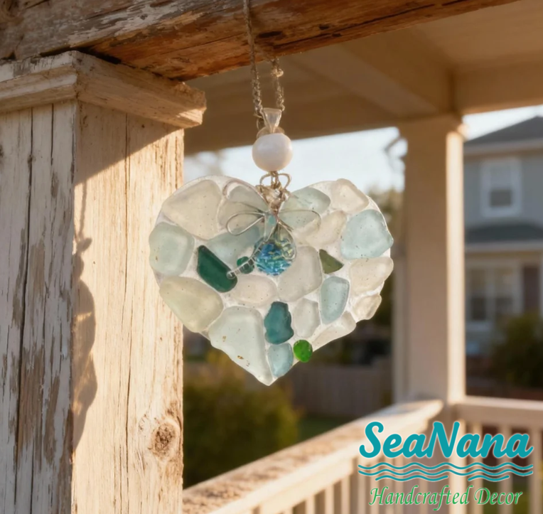 🔆Handmade Sea Glass Heart — A Little Piece of Peace