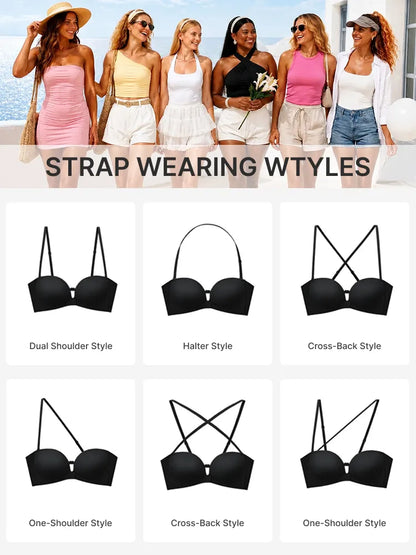🔥Last Day 50% OFF - Women's Strapless Front Closure Push-Up Bra