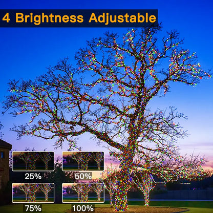 Ollny's 1000 leds multicolor Christmas lights with 4 brightness levels