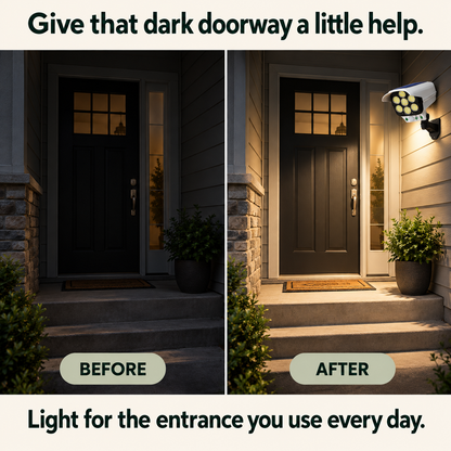 ☀️ Solar Motion Sensor Outdoor Light with Remote — Camera-Style Design