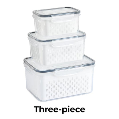 🔥Hot Sale 50% OFF-4 in 1 Food Storage Container, Fruit Storage Containers for Fridge, Produce Storage Containers with Lid and Strainer