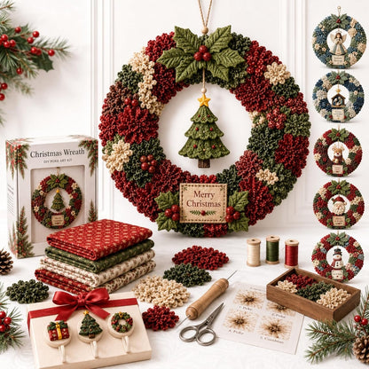 🔥Christmas Sale 49%🎄3D Fabric Poke Wreath DIY Kit
