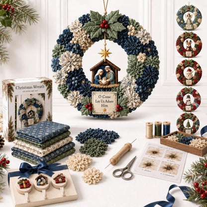 🔥Christmas Sale 49%🎄3D Fabric Poke Wreath DIY Kit