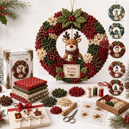 🔥Christmas Sale 49%🎄3D Fabric Poke Wreath DIY Kit