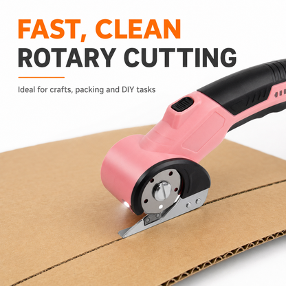Cordless Electric Fabric Cutter – Rechargeable Rotary Scissors for Fabric, Leather, Carpet & Crafts