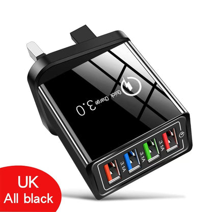 (只参考)Four-Port Travel Charger for Extended Phone Battery Life