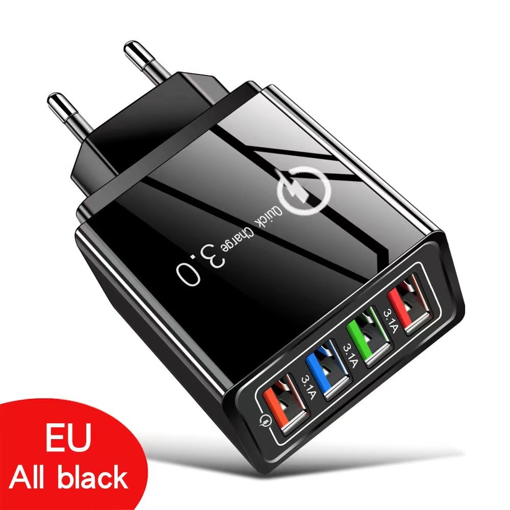 (只参考)Four-Port Travel Charger for Extended Phone Battery Life