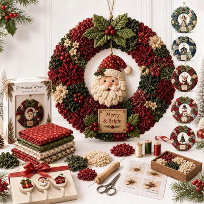 🔥Christmas Sale 49%🎄3D Fabric Poke Wreath DIY Kit