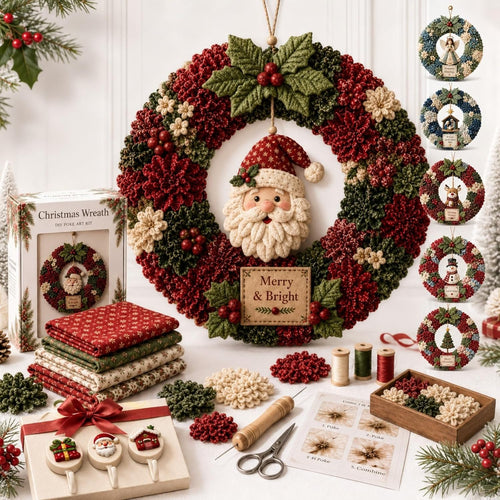 🔥Christmas Sale 49%🎄3D Fabric Poke Wreath DIY Kit