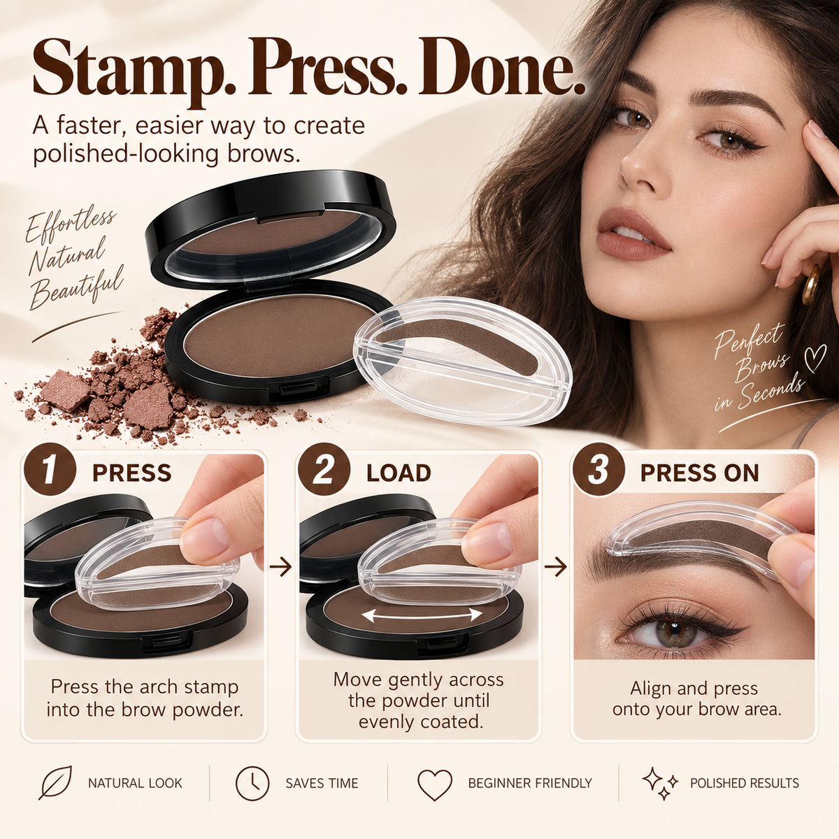 🔥 Limited-time 50% off — Instant Eyebrow Stamp Powder Kit – Quick &amp; Easy Brow Shaping