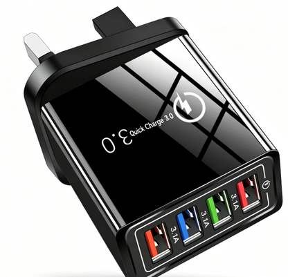 (只参考)Four-Port Travel Charger for Extended Phone Battery Life