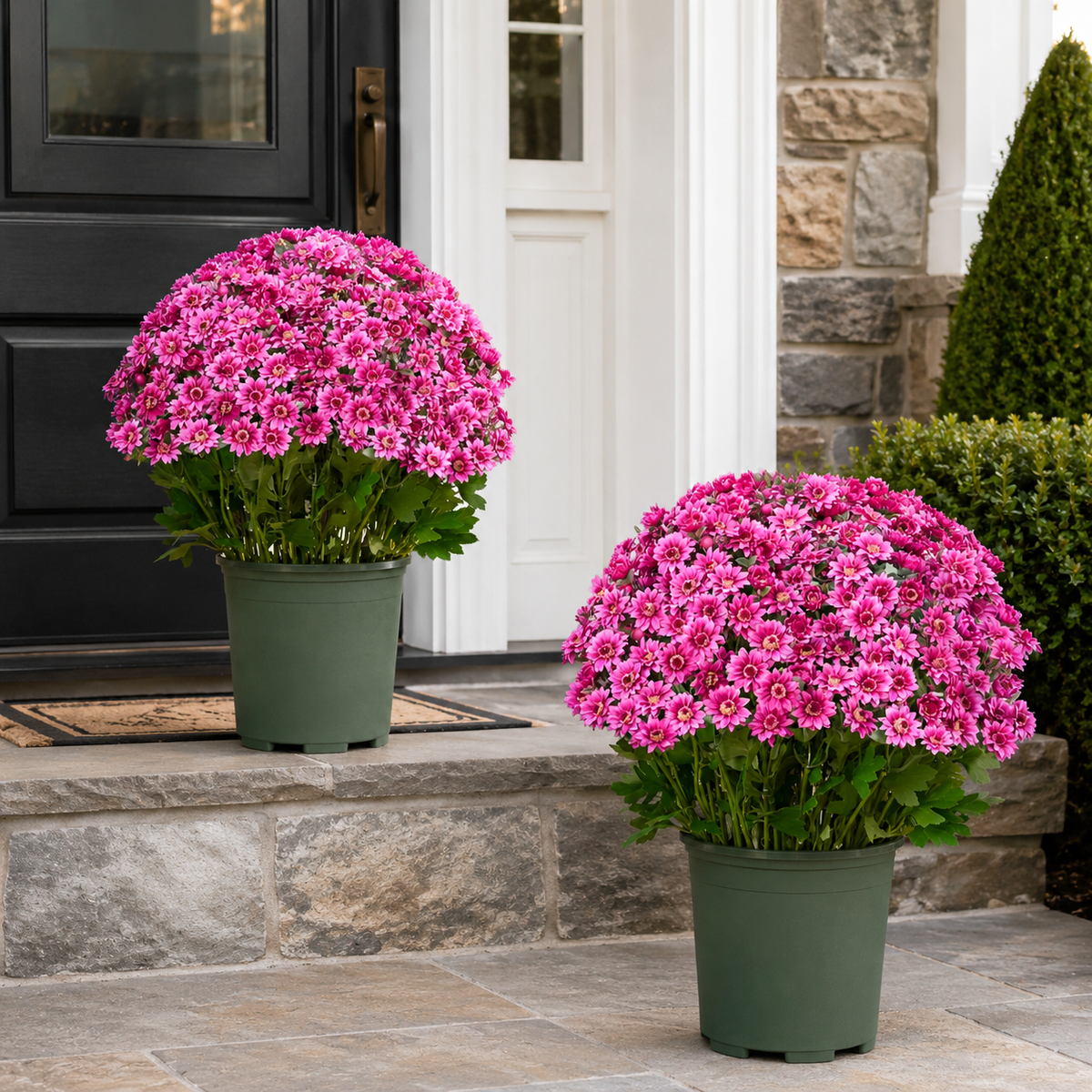 🌼- Artificial Outdoor Sunset Mums Flowers - UV resistant, Waterproof, Windproof