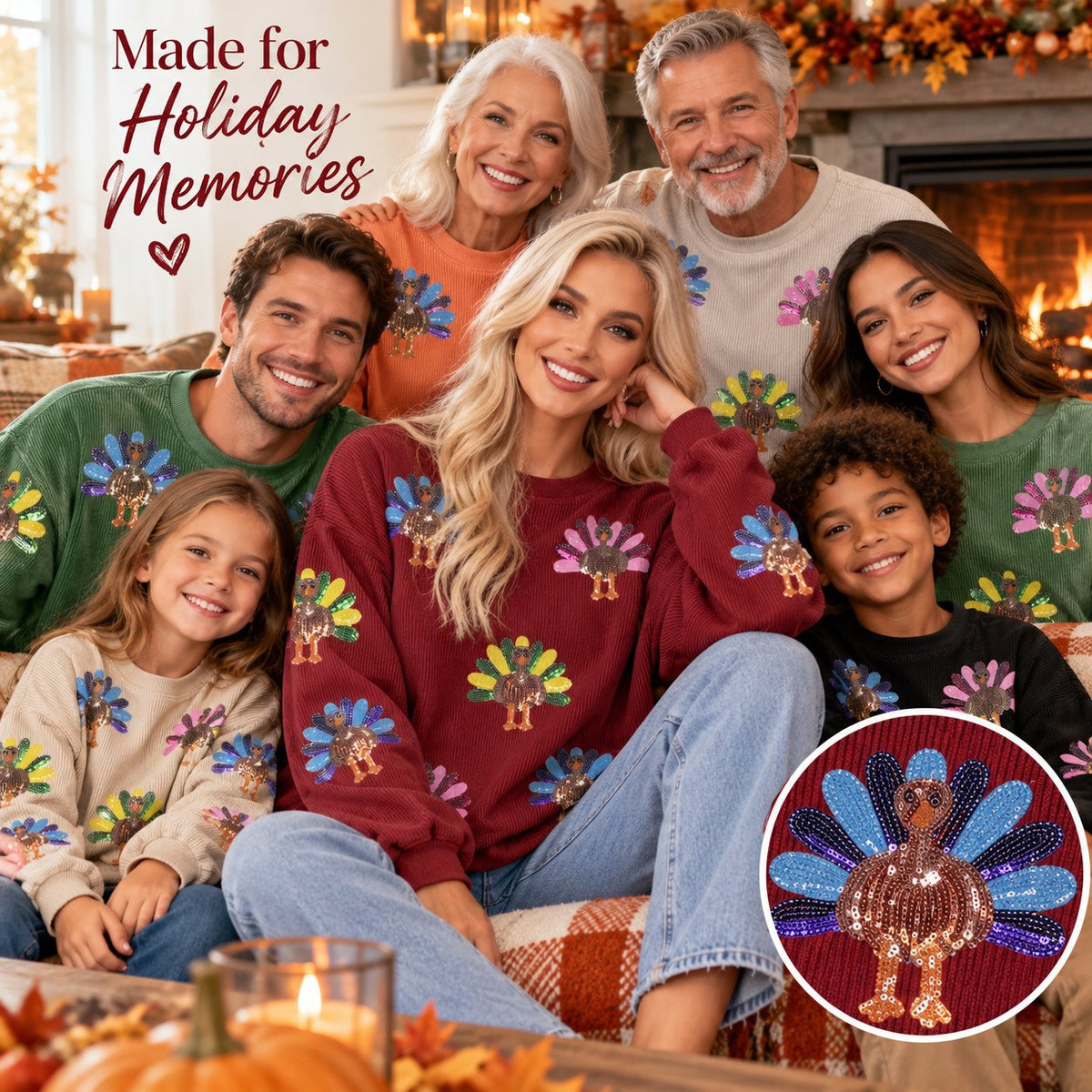 Thanksgiving Turkey Sequin Sweatshirt
