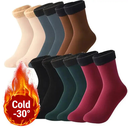 6 Pairs Women's Heavyweight Fuzzy Closed Fast-Heating Underwear Socks🧦