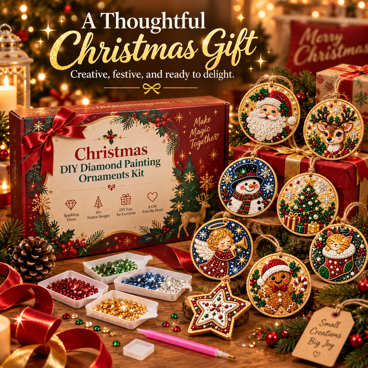 🔥Christmas Sale 49% OFF🎄 DIY Diamond Painting Ornaments Kit