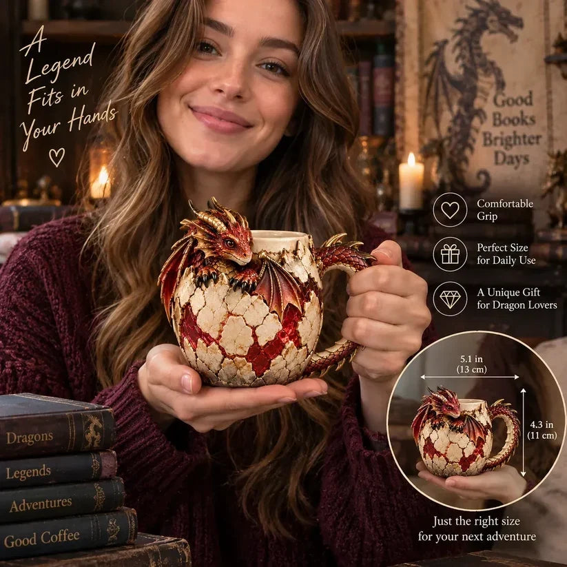 ⏳ Last Day 48% OFF – 🐉 Sculpted Dragon Mug Collection | 6 Fantasy Realm Designs with Raised 3D Dragon Details ☕