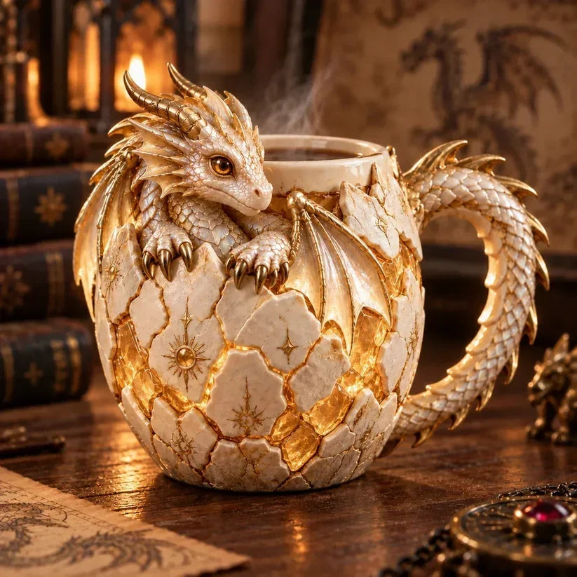 ⏳ Last Day 48% OFF – 🐉 Sculpted Dragon Mug Collection | 6 Fantasy Realm Designs with Raised 3D Dragon Details ☕