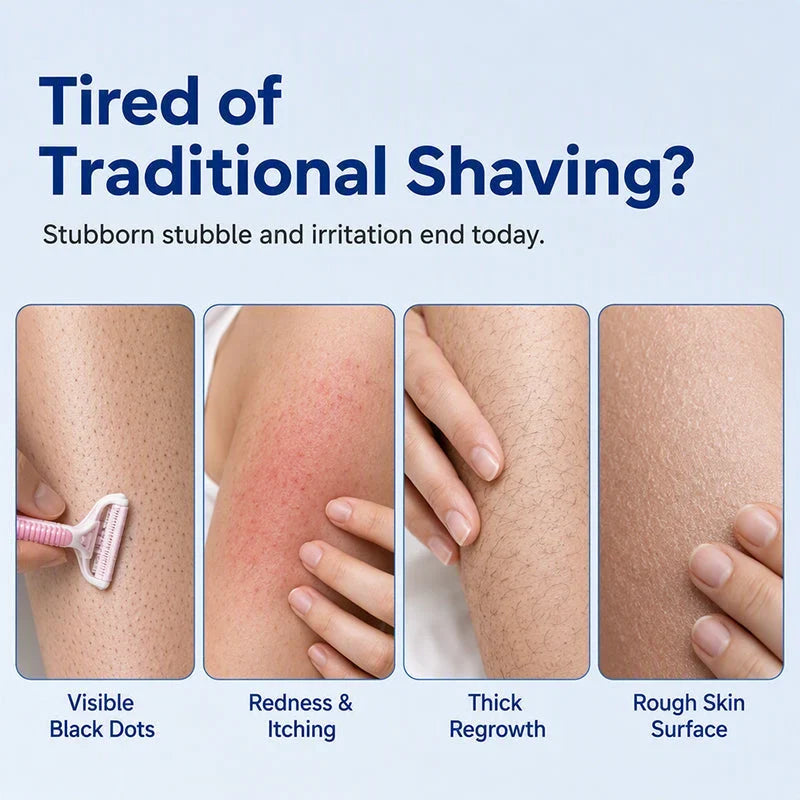 Hair removal cream application and results demonstration