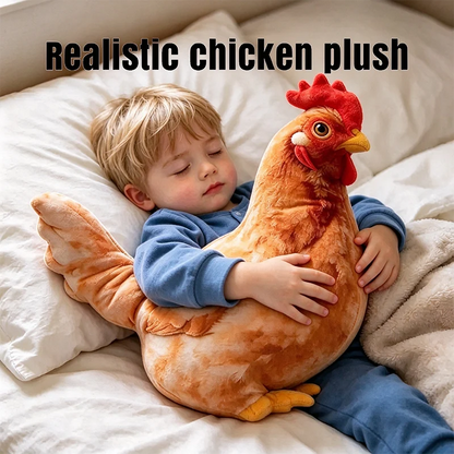 Chicken-Shaped Plush Pillow - Cute Hen Stuffed Animal, Realistic Look Home Decorative Cushion 🐔