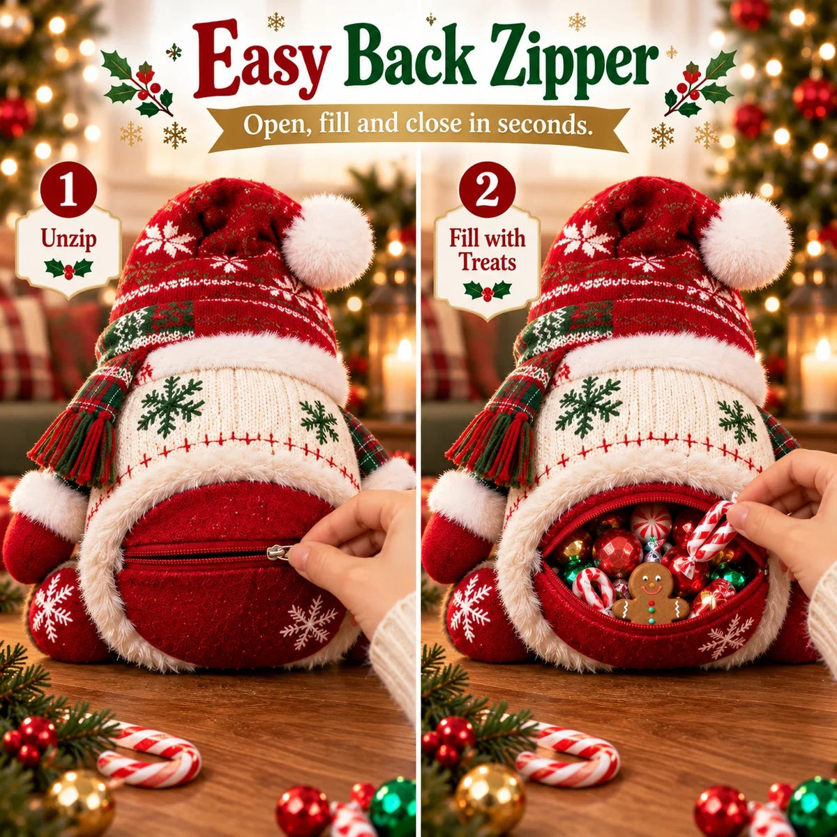 💯🎅 Refillable Christmas Figurine Treat Holder