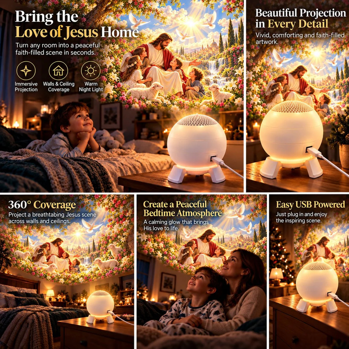 ⏰49% OFF✝️ Jesus Loves the Little Children Projection Light – Fill Your Home With Christ’s Love & Heavenly Peace