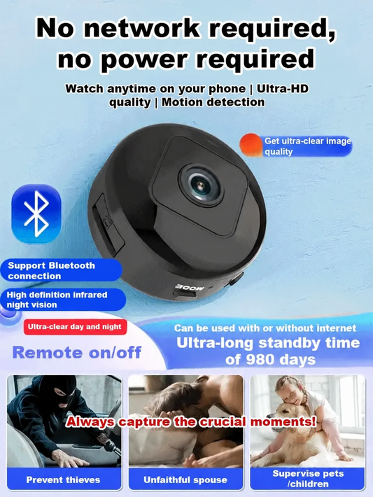 【Hidden camera HD night vision】No WIFI or electricity required💯Tiny and installs in 1 second ⚠️Remote real-time viewing
