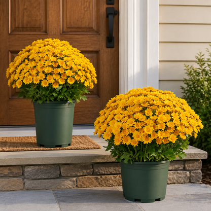 🌼- Artificial Outdoor Sunset Mums Flowers - UV resistant, Waterproof, Windproof