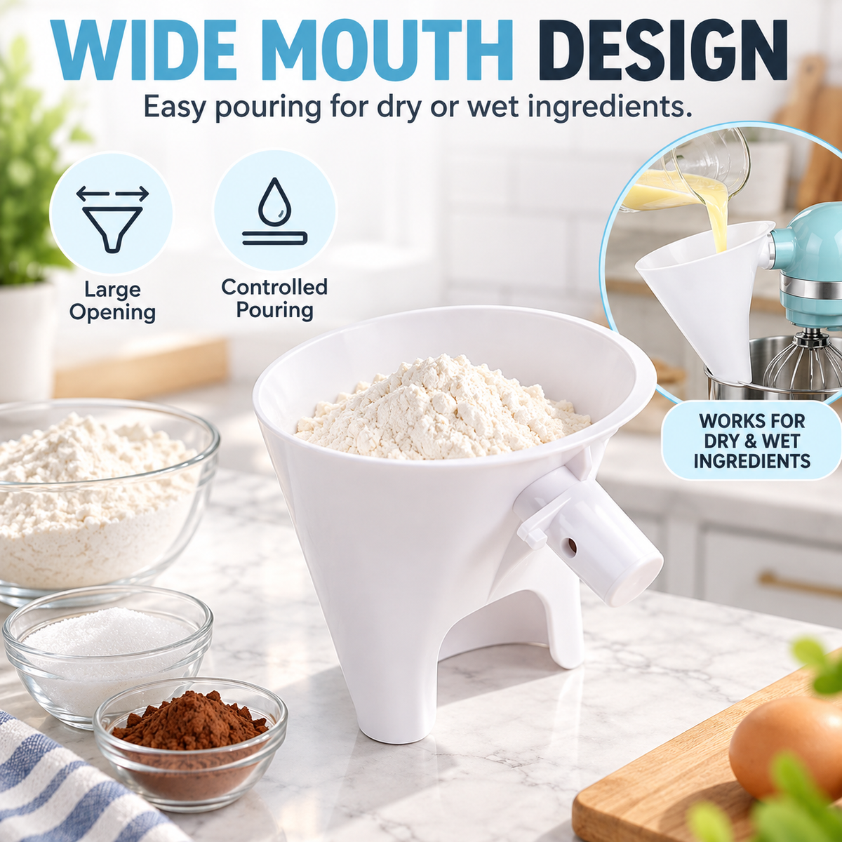 🔥 Limited-time 50% off — ✨Flour Funnel for Kitchen Aid Stand Mixer
