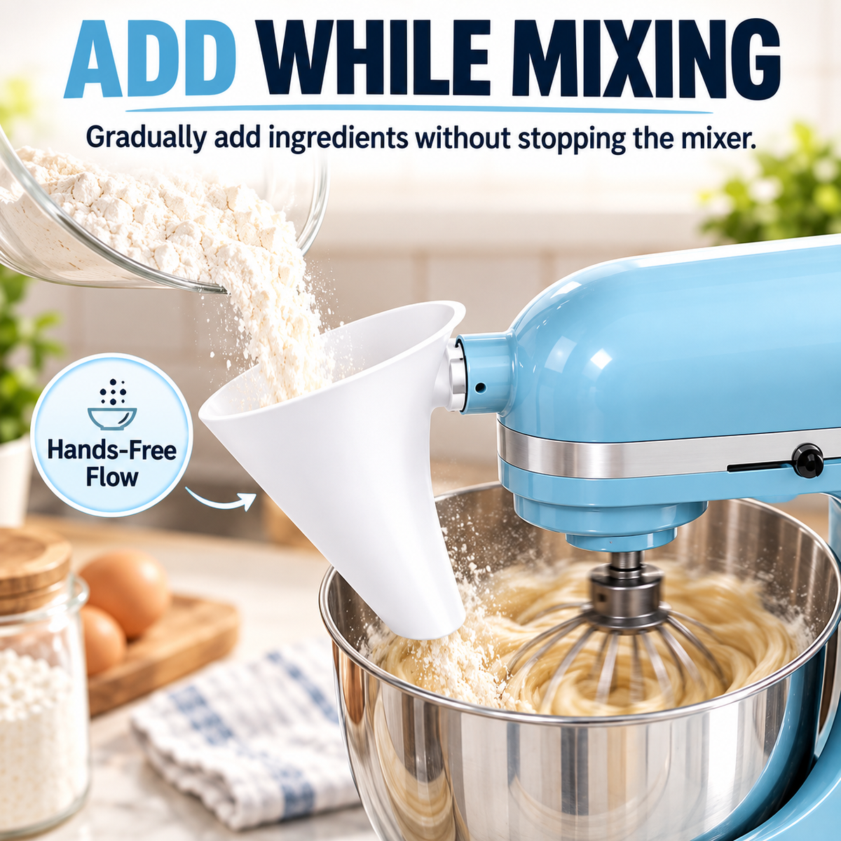 🔥 Limited-time 50% off — ✨Flour Funnel for Kitchen Aid Stand Mixer