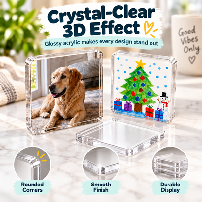 ✨ Turn Your Memories Into Magnets – 10 Pack DIY Acrylic Fridge Magnet Set