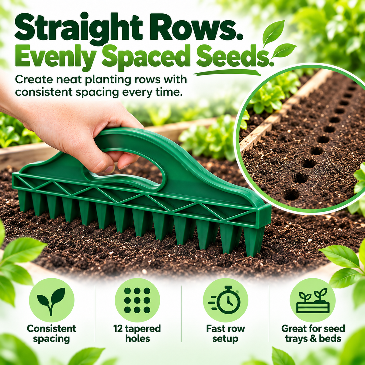 🔥LIMITED-TIME 50% OFF — Row Seeder Tool for Precise Seed & Seedling Spacing