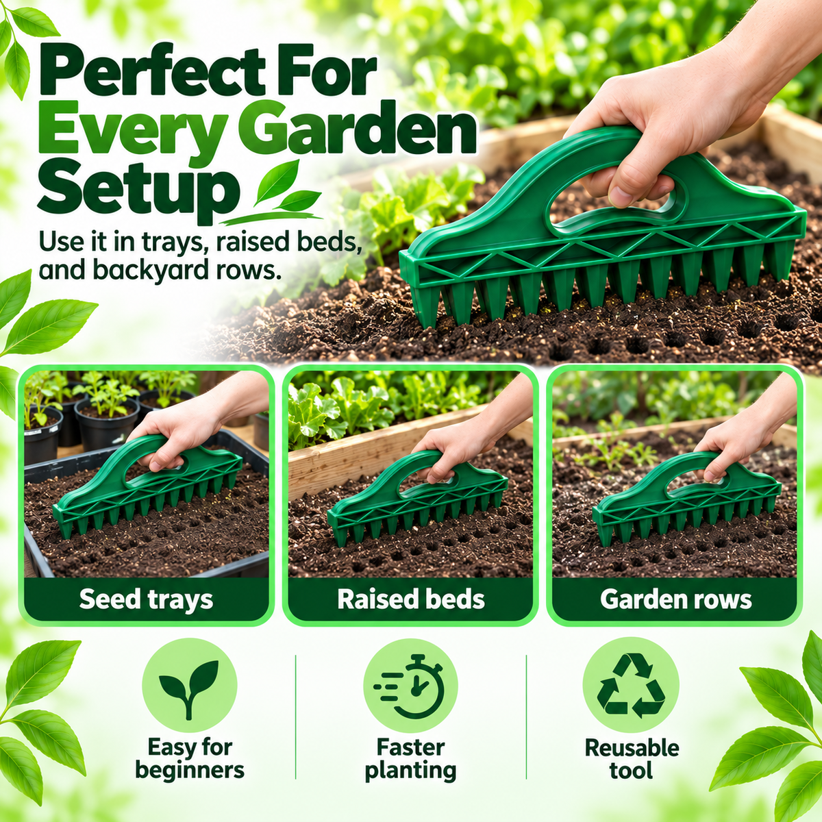 🔥LIMITED-TIME 50% OFF — Row Seeder Tool for Precise Seed & Seedling Spacing