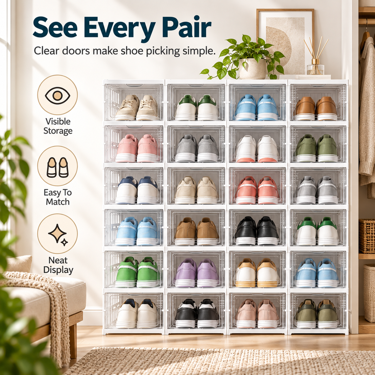 🔥LIMITED-TIME 50% OFF — Stackable Shoe Storage Organiser