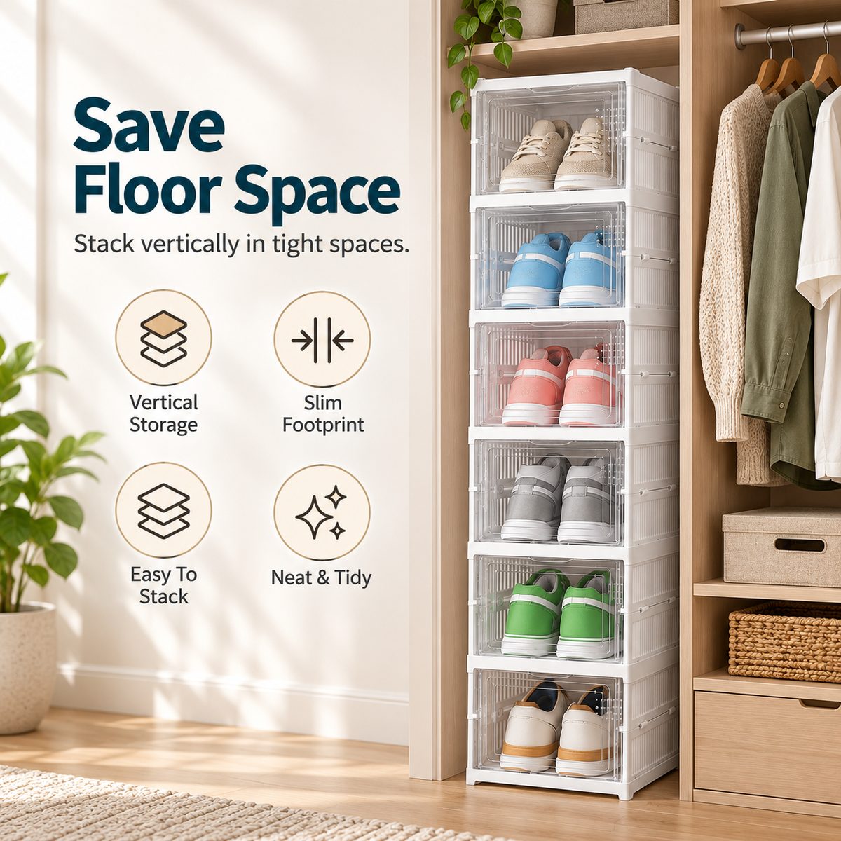 🔥LIMITED-TIME 50% OFF — Stackable Shoe Storage Organiser