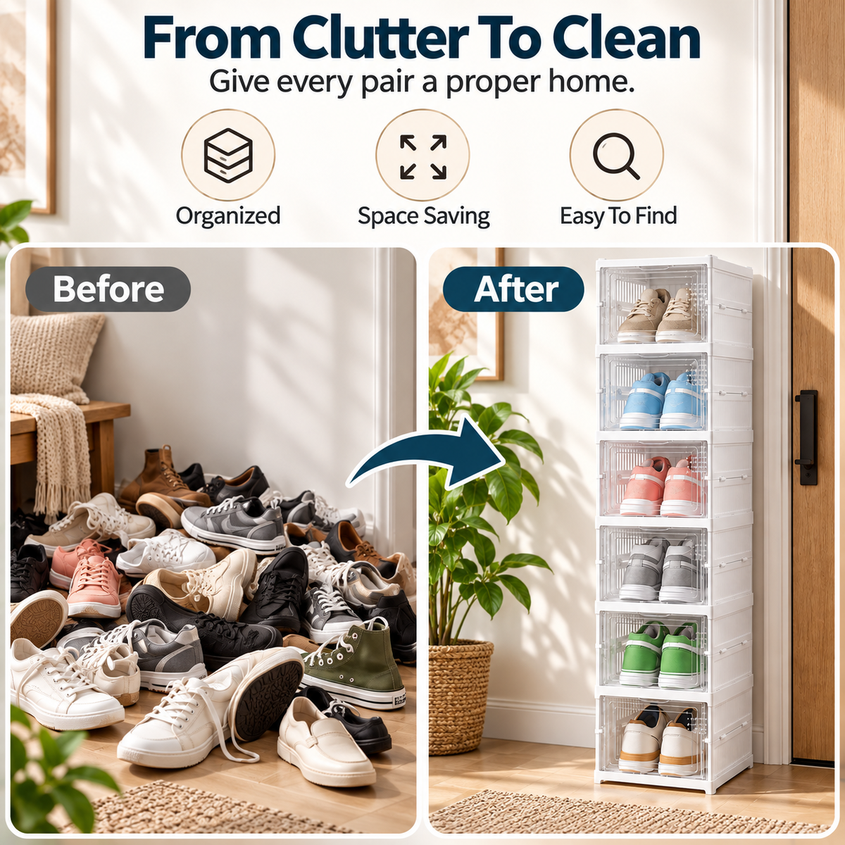🔥LIMITED-TIME 50% OFF — Stackable Shoe Storage Organiser
