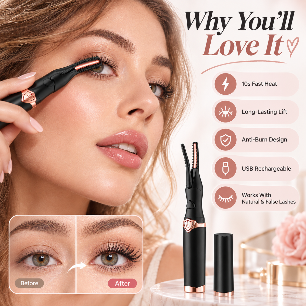 🔥 Limited-time 50% off — Heated eyelash curler