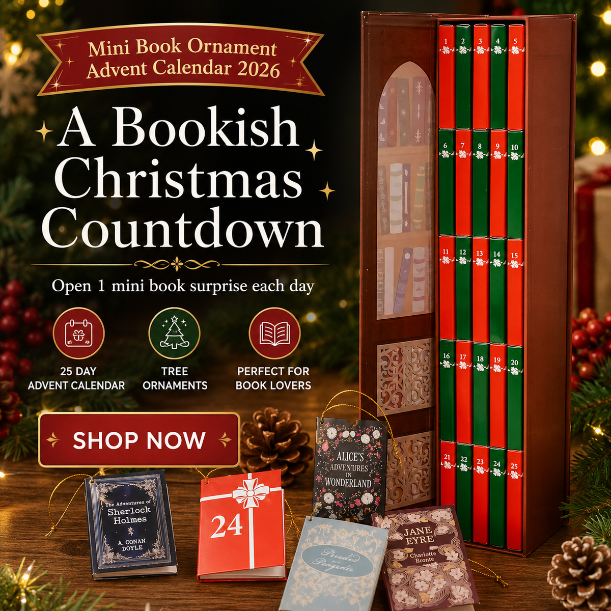 🔥Christmas Sale 49% OFF🎄Mini Book Ornament Advent Calendar 2026