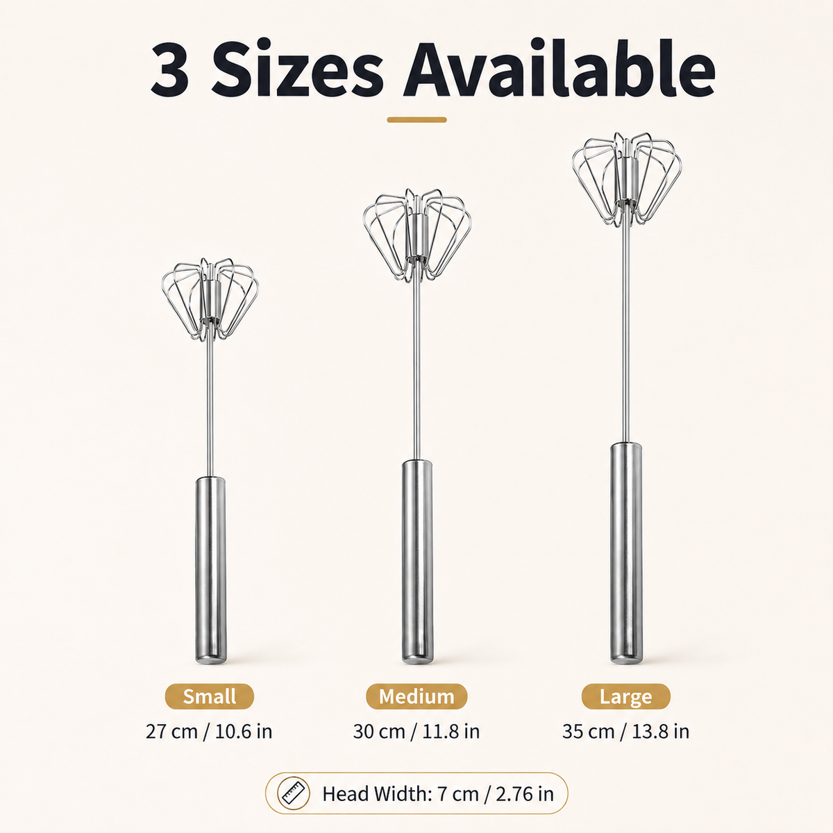 🔥 50% Off Limited Time ——Stainless Steel Semi-Automatic Push Whisk – Handheld Rotary Egg Beater