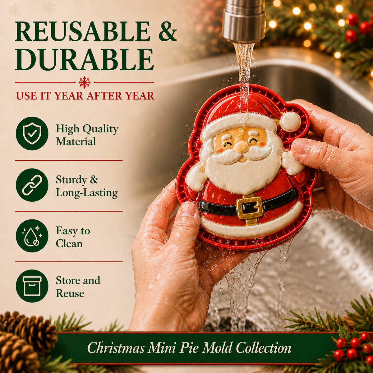 🔥 50% Off Limited Time —🎄 CHRISTMAS MINI PIE MOLD COLLECTION