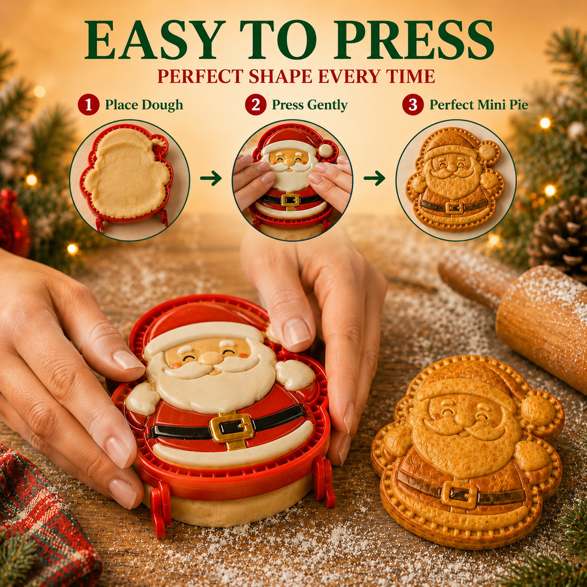🔥 50% Off Limited Time —🎄 CHRISTMAS MINI PIE MOLD COLLECTION