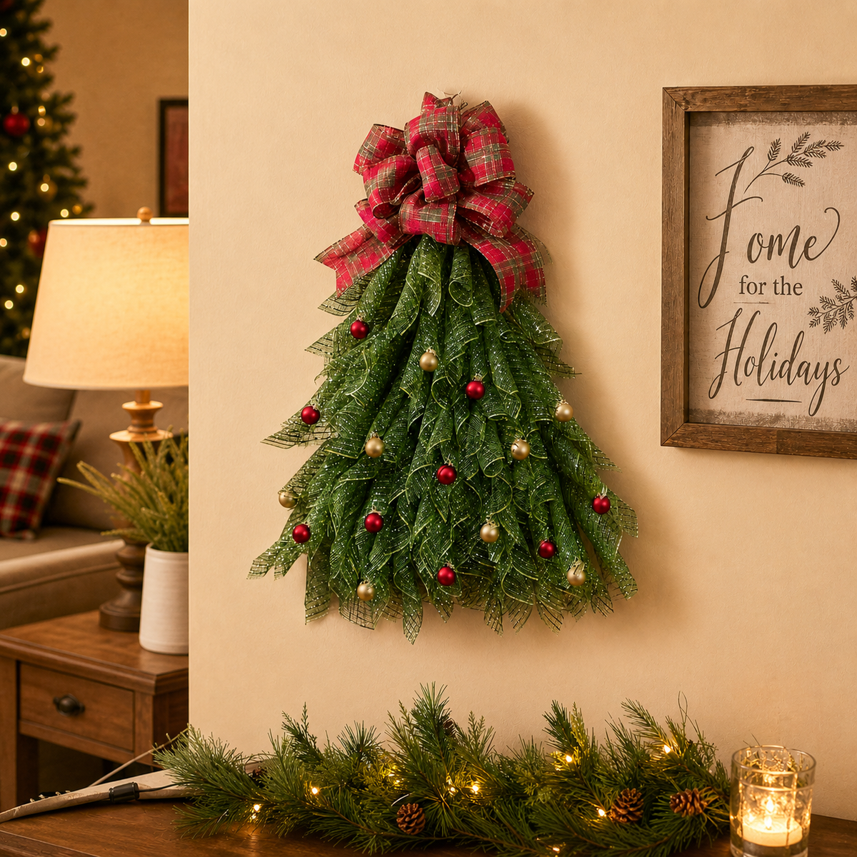 🔥Christmas Sale 49% OFF🎄Handmade Christmas Tree Wreath for Front Door