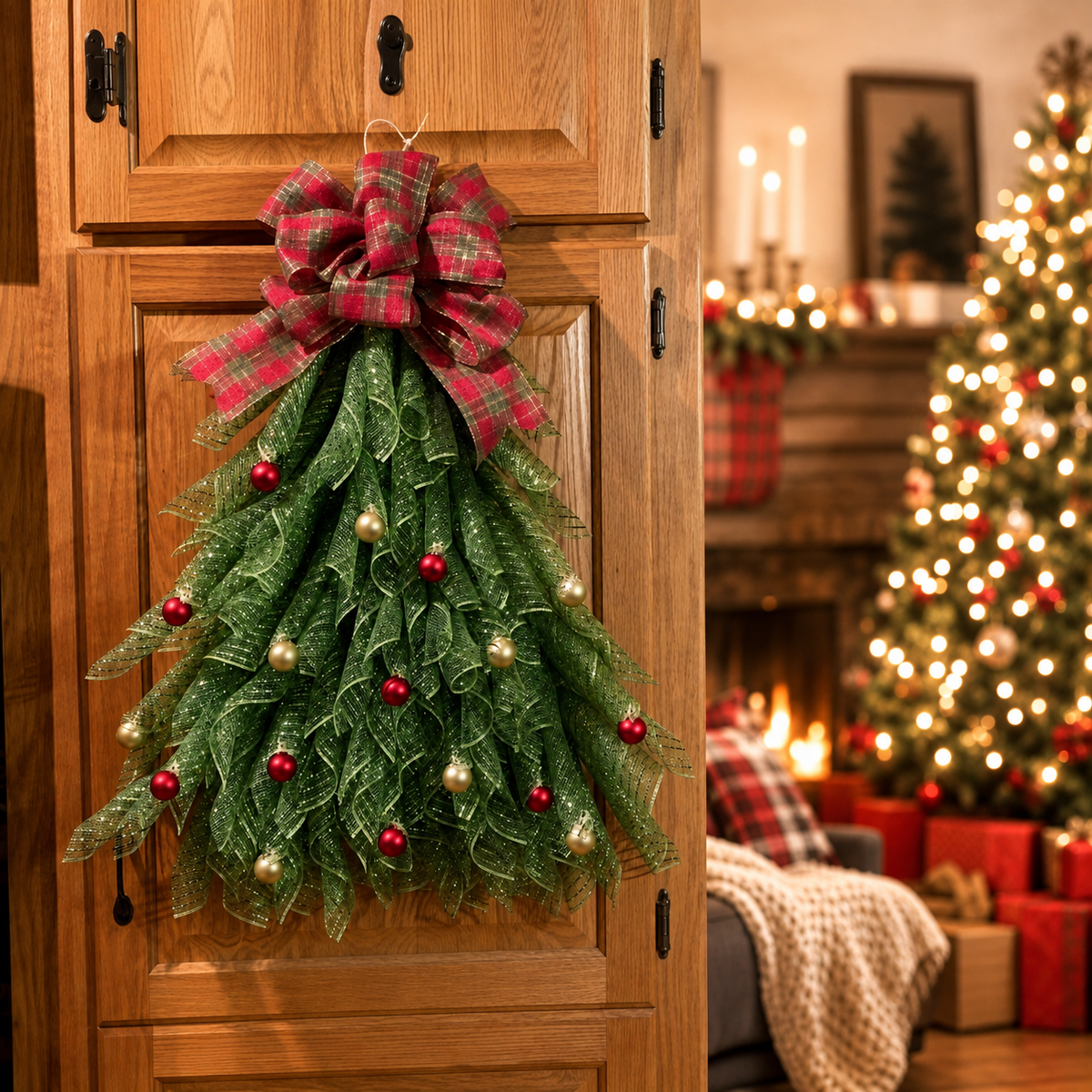 🔥Christmas Sale 49% OFF🎄Handmade Christmas Tree Wreath for Front Door