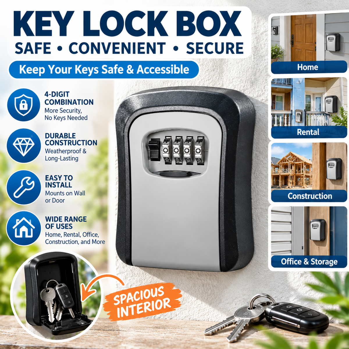 📢📢50% OFF !! ⏰Mountable Safe Key Box