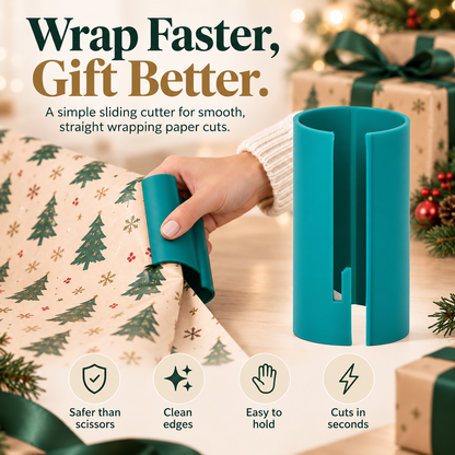 🎁 2-Pack Gift Wrap Sliding Cutter – Easy Wrapping Paper Cutting Tool